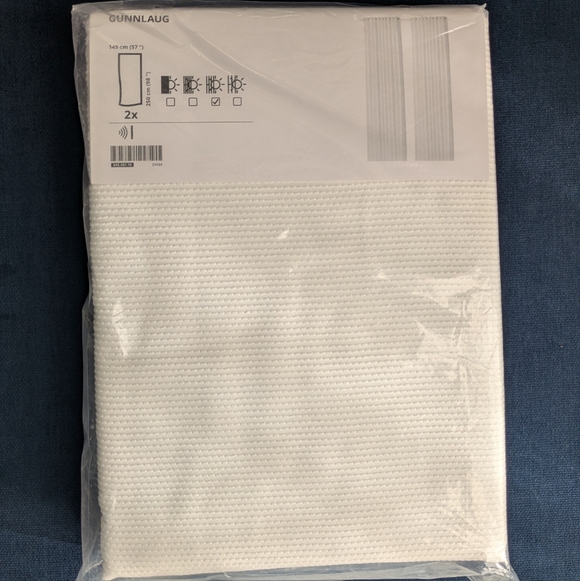 IKEA GUNNLAUG Sound Absorbing White Curtains - Picture 5 of 8